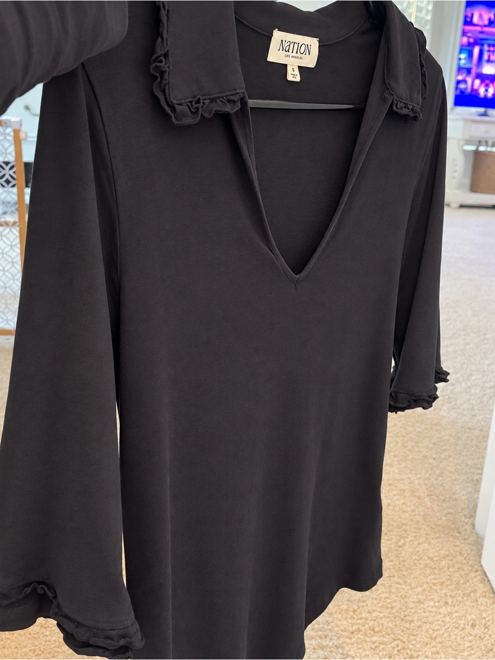 Nation LTD Allison Collared Tee - Navy Night Sky Size Small - Only worn once! - Picture 4 of 10